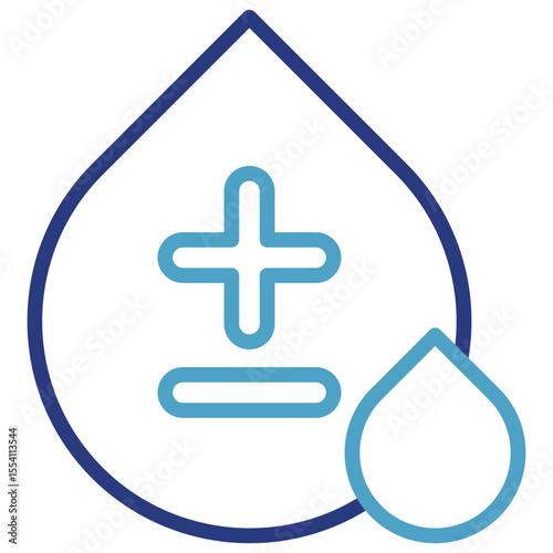 The blood single icon dual color refers to the Rhesus factor, a useful indicator in situations such as blood transfusions, pregnancy, medical records, and blood type education.