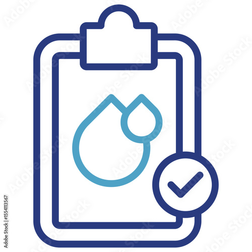 Clipboard single icon dual colored with document or report to show information related to approved blood types
