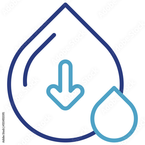 The blood single icon and downward arrow occur when a person's blood pressure is below normal or what is known as hypotension.