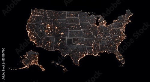 Illuminating America: A Nighttime View of the United States' City Lights
