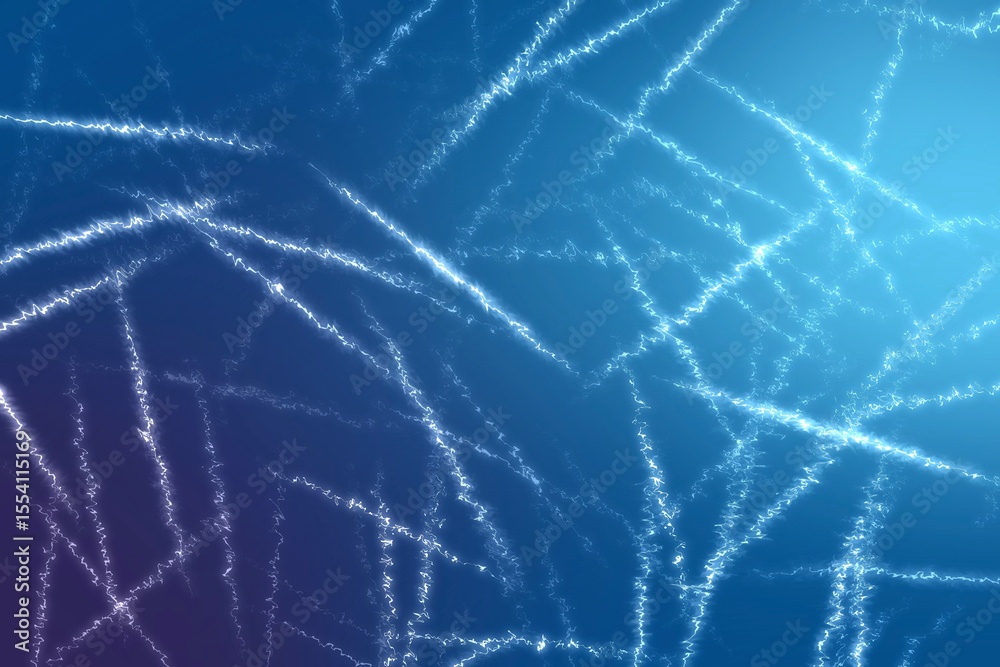 Naklejka premium Electric Blue Lightning Veins Abstract Background