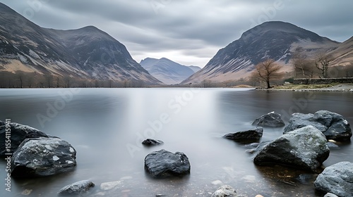 lake and mountains