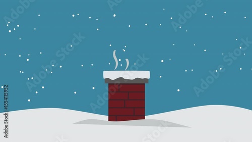 Smoking Chimney with Snow