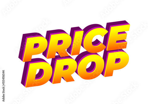 Bold Price Drop Graphic. yellow purple