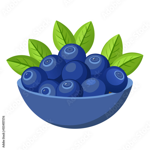 blueberry  Fruits Vecto White Background