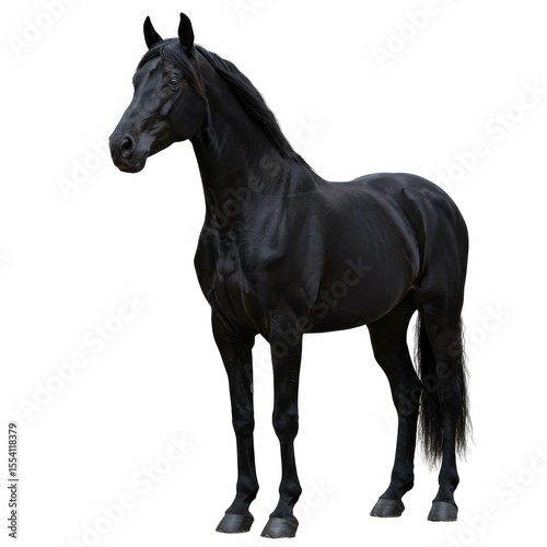 black horse isolated on white background