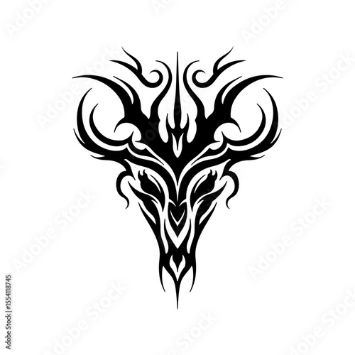 Tribal tattoo black logo silhouette vector