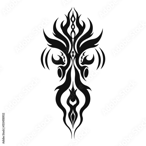 Tribal tattoo black logo silhouette vector