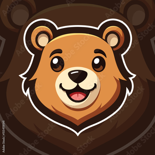 Cute bear head mascot logo