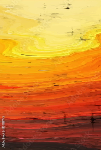 Peaceful sunset view over the sea with warm colors and beach scenery