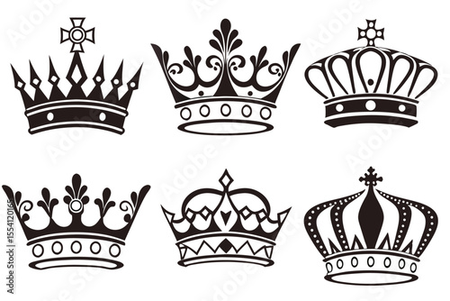 Black Crown Silhouettes Collection – Royal Icon Set
