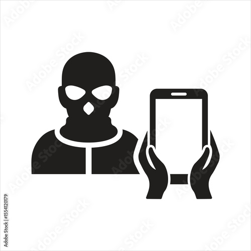 Mobile phone theft icon. Phone Hacker icon