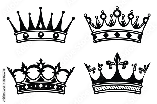 Crown Silhouettes – Royal Vector Collection