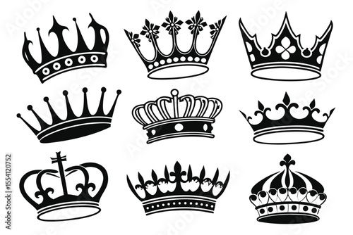 Crown Silhouettes – Royal Vector Collection