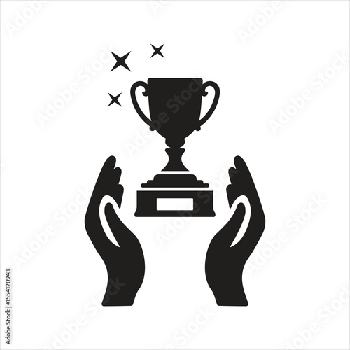 Achievement icon. Reward, champion trophy icon