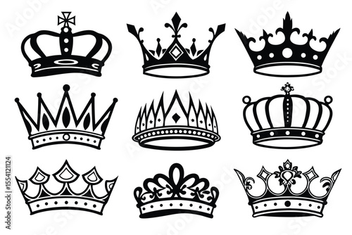 Crown Silhouettes – Royal Vector Collection