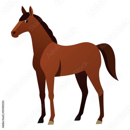 brown quarter horse vector illustration Vector icon isolated on white background