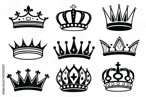 Crown Silhouettes – Royal Vector Collection