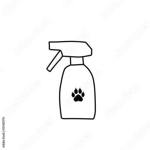 dog spray bottle line icon