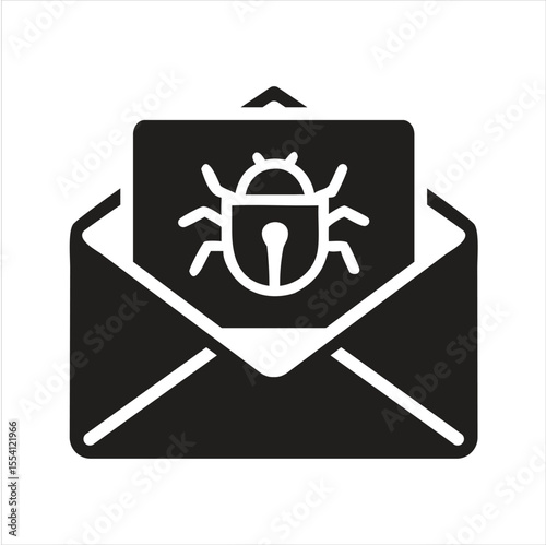 Spam email icon. Malicious phishing email icon