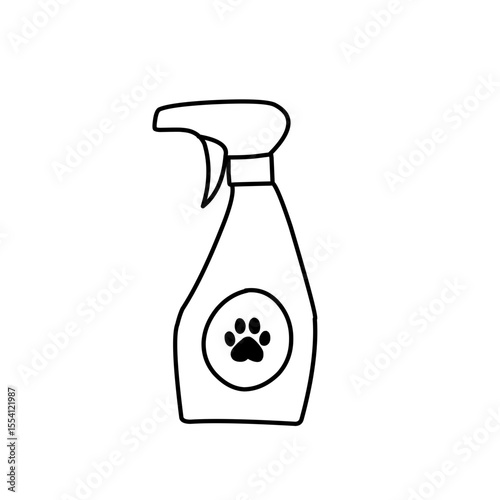 dog spray bottle line icon