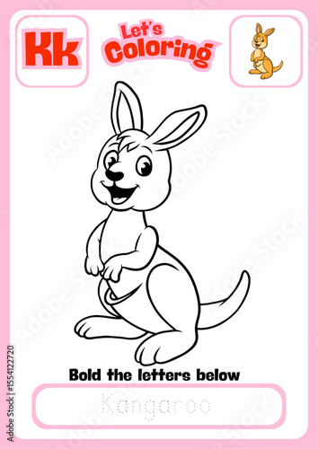 Let's Coloring Happy kangaroo 