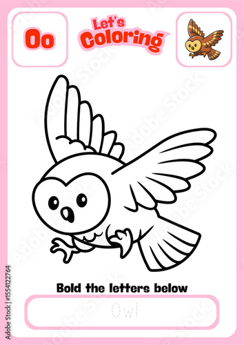 Let's Coloring Happy Owl