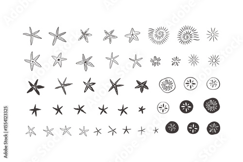 Hand drawn sea life doodle vector