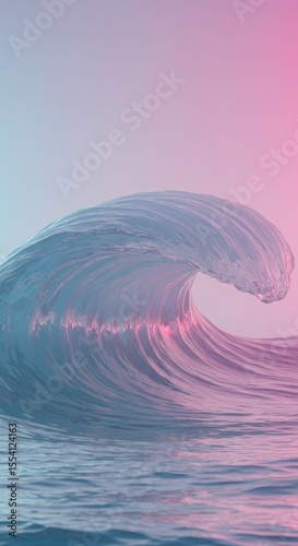 Full floating muted color wave 3D rendering, muted color, bright color design, high resolution.