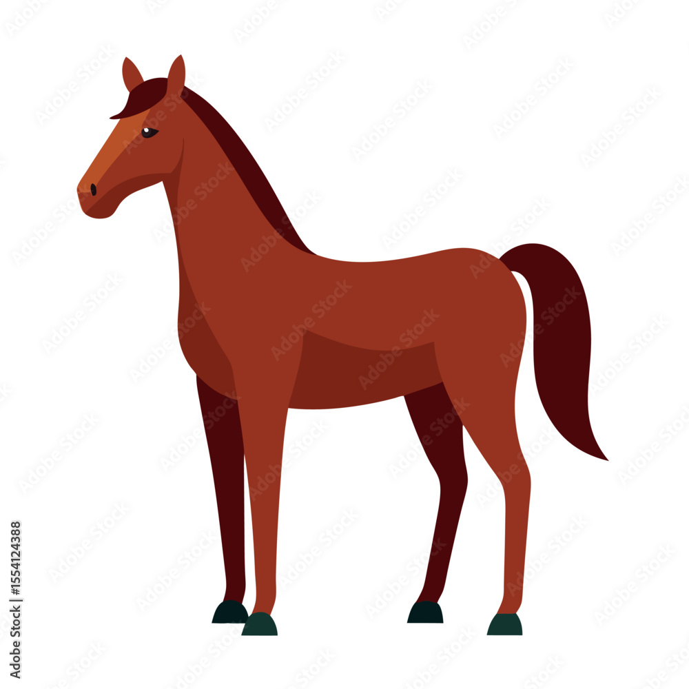 Obraz premium brown quarter horse vector illustration Vector icon isolated on white background