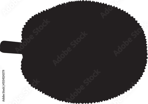 Jackfruit Silhouette with Bumpy Texture � Medium Detail Vector on White Background