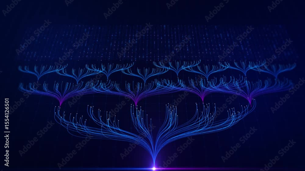 Neural networks big data analytics business intelligence insights, process optimization. AI driven technology powers automation enabling analysis neural Machine learning circuit board Deep learning 3D