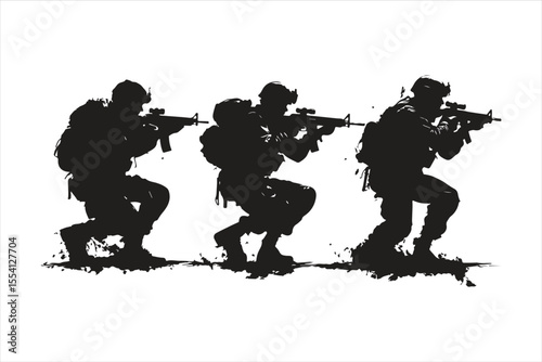 soldier with rifle, silhouette, soldier, gun, vector, military, illustration, people, music, rifle, weapon, army, silhouettes, war, sniper, guitar, black, boy, guitarist, musician, child, rock, men, a