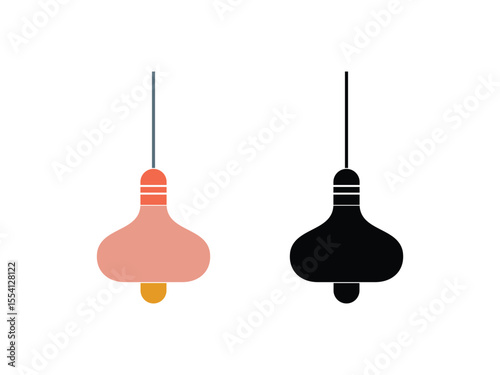 Retro and Modern Hanging Lamps Flat Vector