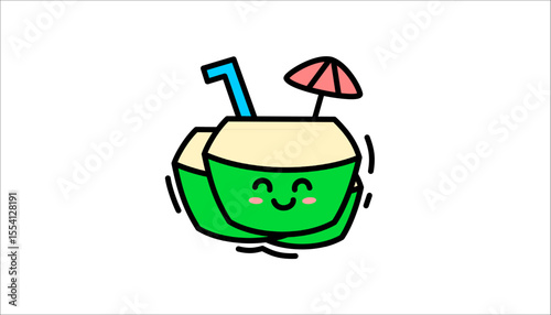 green young coconut vector design isolated on white background 