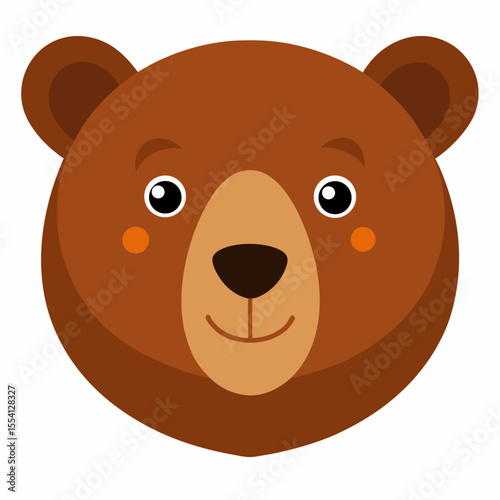 Cinnamon Bear Head on White Background