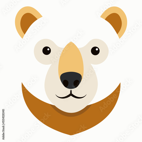 Kermode Bear Head on White Background

