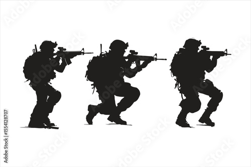 soldier with rifle, silhouette, soldier, gun, vector, military, illustration, people, music, rifle, weapon, army, silhouettes, war, sniper, guitar, black, boy, guitarist, musician, child, rock, men, a