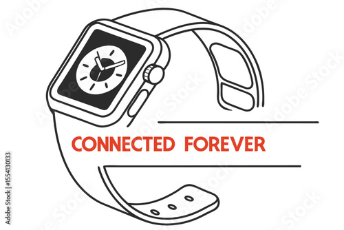 Modern smartwatch design with a clean minimalist aesthetic and vibrant color accents