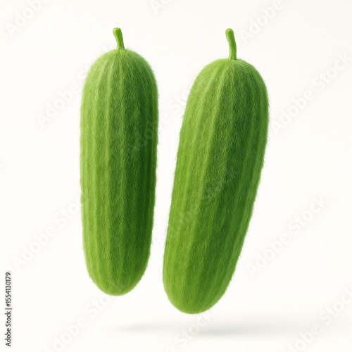Two cucumbers with unique and cute hairy surfaces