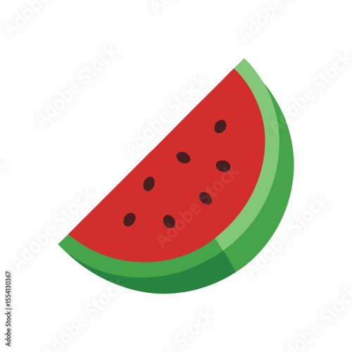 Fresh Watermelon Wedge – Juicy Red Interior with Green Rind and Seeds