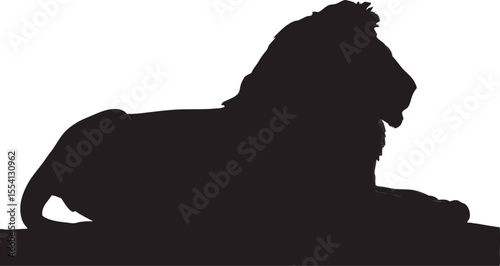 Lion Silhouette Vector | Majestic Wild Animal Clipart Illustration