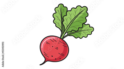 Radish Icon – Flat Vector Illustration