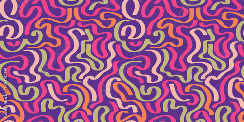 Pink Abstract Doodle Maze Pattern