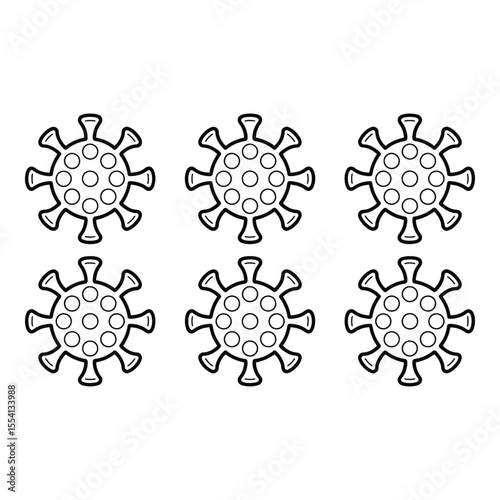Coronavirus pathogen cells isolated on white background