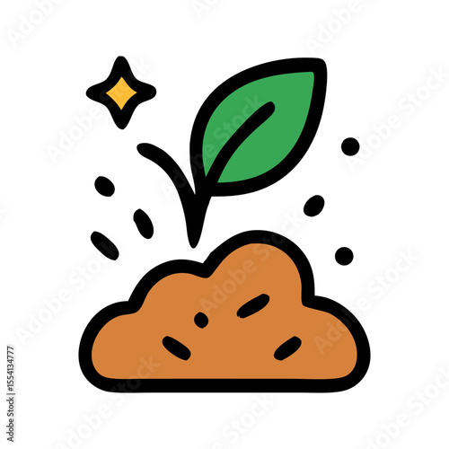 Biodegradable materials sprouting plant in fertile soil, glowing brightly. Suitable for ecofriendly, sustainable, green living concepts in marketing materials