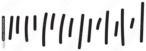Handwritten sound wave. Volume. Lines. Separation. Lines.