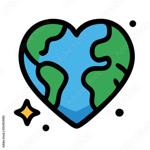 Environmental awareness with a heartshaped earth symbolizes our planets need for love and care. Suitable for ecofriendly campaigns and advertisements
