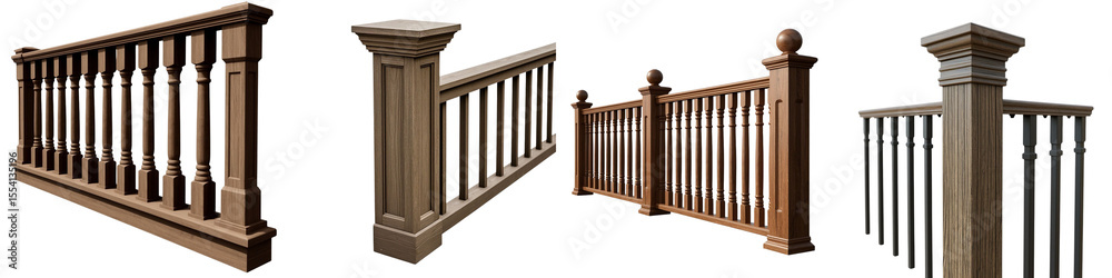 Fototapeta premium Deck railing post set design for outdoor spaces in various styles