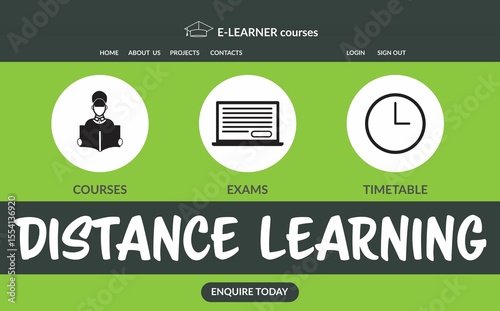 Graphic image of e-learning interface on screen